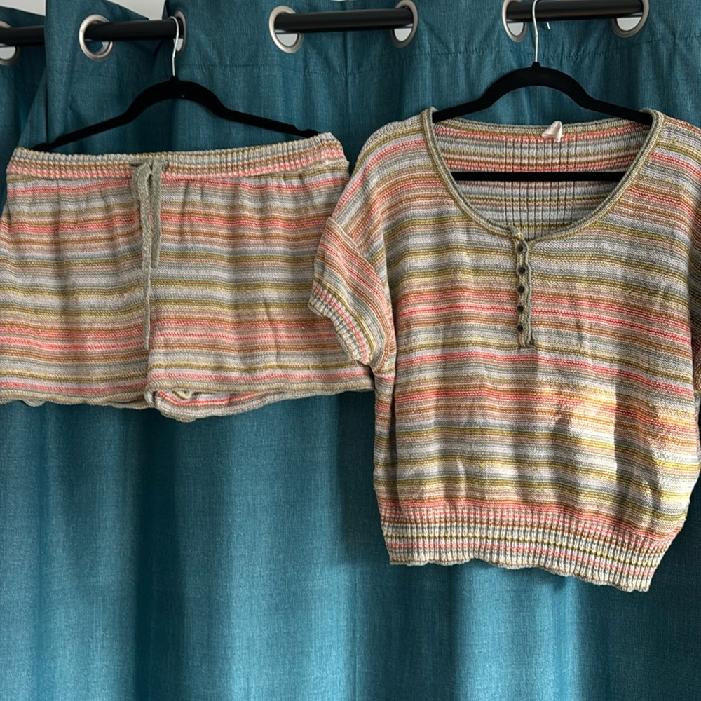 Beautiful knit jammy set size large Anthropologie